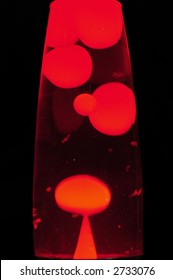 Lava Lamp Glowing Red