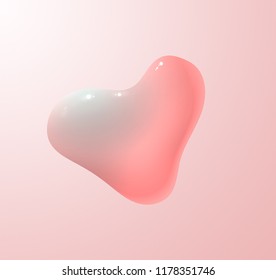 Lava Lamp Pink Heart Liquid Vector Background.