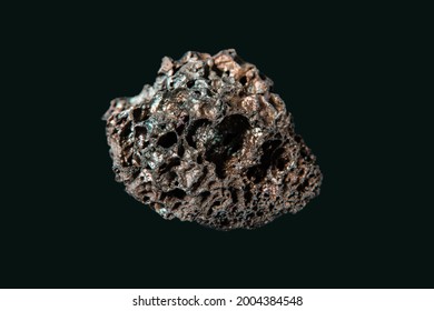 Lava Rock Isolated On A Black Background