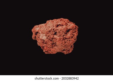 Lava Rock Isolated On A Black Background