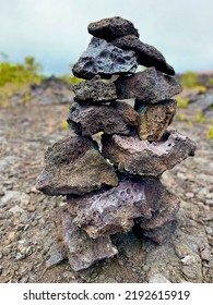 Lava Rock Pillar At Volcanoes National Park, Big Island, Hawaii