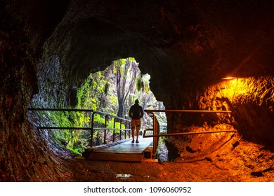 Lava Tube On Big Island Hawaii, USA