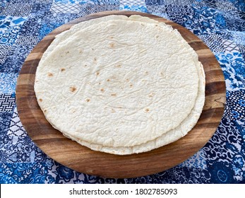 Lavash Bread On A Wooden Plate