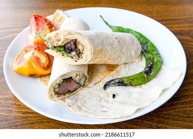 Lavash Doner Kebab Doner Durum Shawarma Stock Photo 2186611517 ...