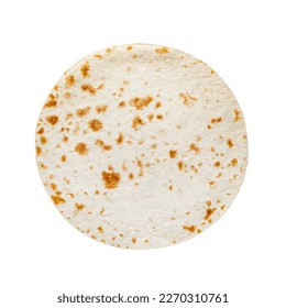 Lavash pita bread handmade in tandoor unfolded, isolated on white background with clipping path - Shutterstock ID 2270310761