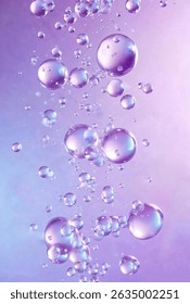 Lavender bubbles float in a soft, glowing background. Perfect for skincare visuals, spa branding, or dreamy cosmetic scenes.