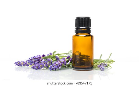 Lavender And An Essential Oils Bottle