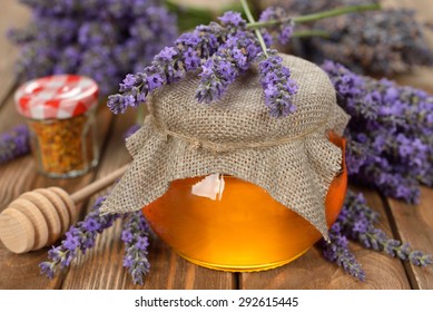 Lavender Honey On A White Background