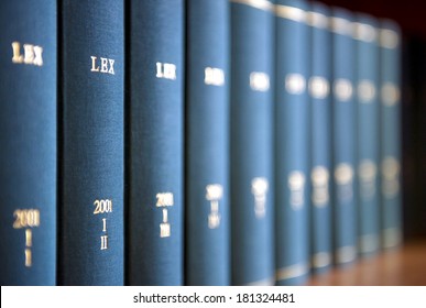 Law Books In Al Law Office's Bookshelf.