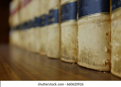 Law Books In Library On Shelf With Legal Holdings