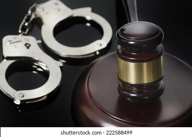 Law Concept Image - Gavel And Handcuffs