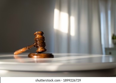 Law concept. Judges gavel on bokeh background.