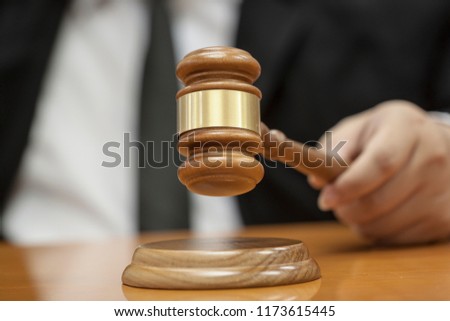 Law Judge with Gavel hummer of lawyer for justice or bit purchasing auction Legal Law Concept.