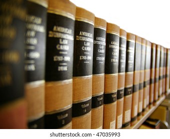 Law / Legal Books On A Book Shelf