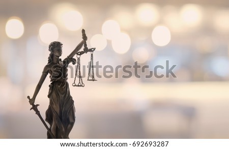 law legal concept. statue of justice or lady justice at court.