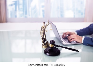 Law Tech Concept. Online Legal Business And Justice