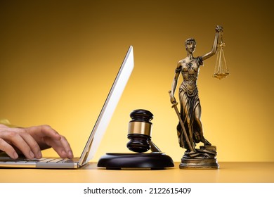 Law Tech Concept. Online Legal Business And Justice