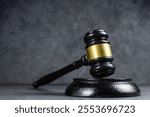 Law theme, gavel or mallet of the judge, lawyer enforcement officers, evidence-based cases taken into account in the court abount business, legislation.