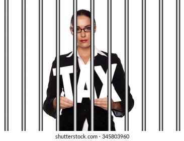 Law Violation Infringement Tax Evasion Consequences Concept.