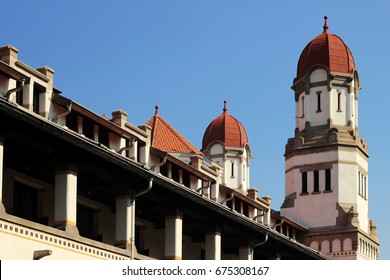 "Lawang Sewu". The historical buildings located in Semarang City, Central Java, Indonesia