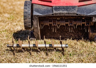 Lawn Care - Old Grass Removal And Soil Aeration With Scarifier