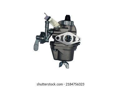 Lawn Mower Carburetor Isolated On White Background With Clipping Path.