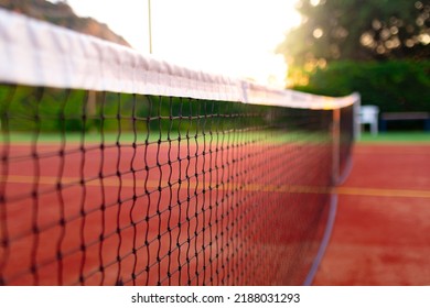 Lawn Tennis Court And Net Close Up