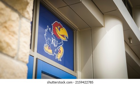 Lawrence, Kansas - May 22, 2022: Jayhawks' Icon At The University Of Kansas College Campus