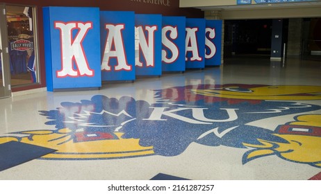 Lawrence, Kansas - May 22, 2022: The University Of Kansas Jayhawks' Basketball Arena Interior