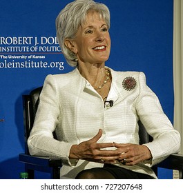 Lawrence, Kansas, USA, 12th February,  2015
Former Secretary Of Health And Human Services Kathleen Sebelius Answers Questions From Audience During The First In The Series 2015 Presidential Lectures.
 