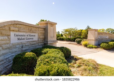 Lawrence, Kansas, USA - October 1, 2020: Malott Gateway On The University Of Kansas Campus