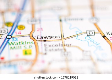 Lawson. Missouri. USA On A Geography Map