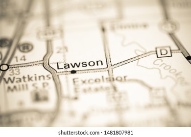 Lawson. Missouri. USA On A Geography Map