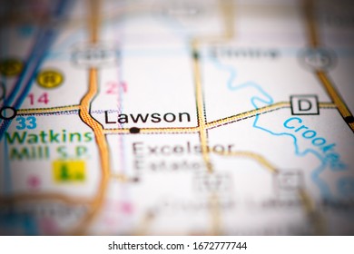 Lawson. Missouri. USA On A Geography Map