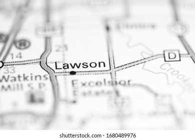 Lawson. Missouri. USA On A Geography Map