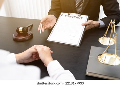 Lawyer are advising clients about the legal matters, justice process and law, attorney, concept. - Shutterstock ID 2218177933