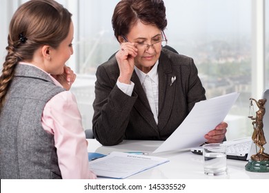 Lawyer Or Notary In The Workplace Advising A Woman