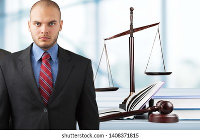 Lawyer Standing Near Scales Justice Stock Photo 1408371815 | Shutterstock