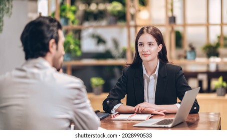 Lawyer Women Looking Clint During Advise At Desk 