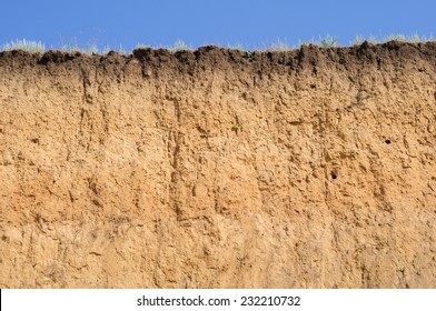 Layered cut of soil