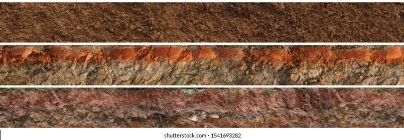 Layered Soil Geology Cross Section Underground Earth, Cutaway Earth Ground Terrain Surface