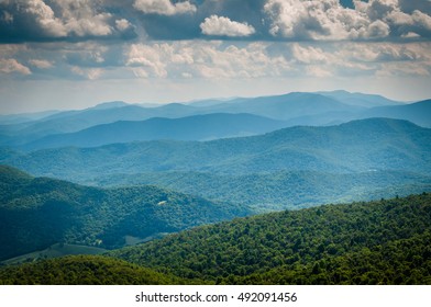 Layers of the Blue Ridge, seen in Shenandoah National Park, Virginia. - Shutterstock ID 492091456