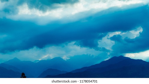 Layers Of Mountains Before A Storm. Cali, Colombia. (Farallones Mountains)