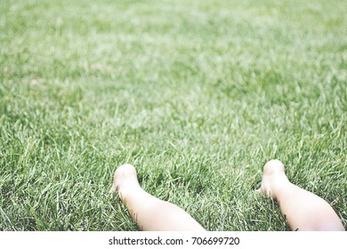 Laying in grass