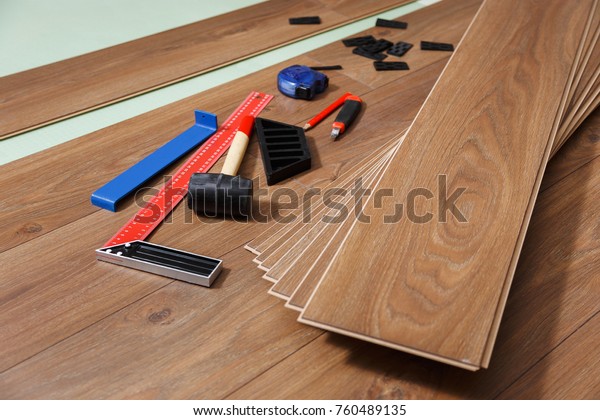 Laying Laminate Flooring On Floor Different Stock Photo Edit Now