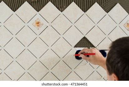 Laying Tile, Hand Of The Master Close-up