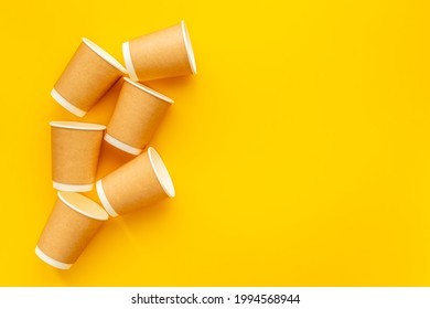 Layout Of Coffee Paper Cups. Overhead View