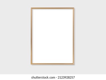 The Layout Of The Frame Is 3x4, 30x40. Layout With One Gold Frame. Clean, Modern, Minimalistic, Bright. Portrait. Vertical.