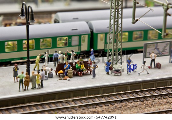 Layout scale model railroad.
Model