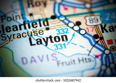 Layton. Utah. USA On A Map.